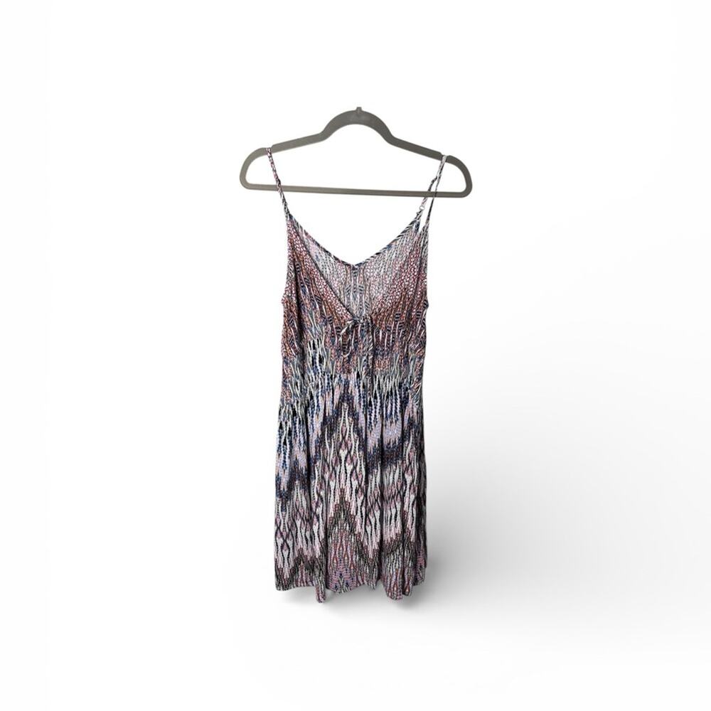 Cupshe Blue Brown Print Strappy V Neck Mini Dress XS